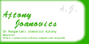 ajtony joanovics business card